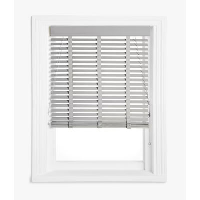 white wooden Venetian blinds