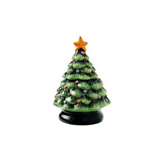 aldi ceramic christmas tree candle in green
