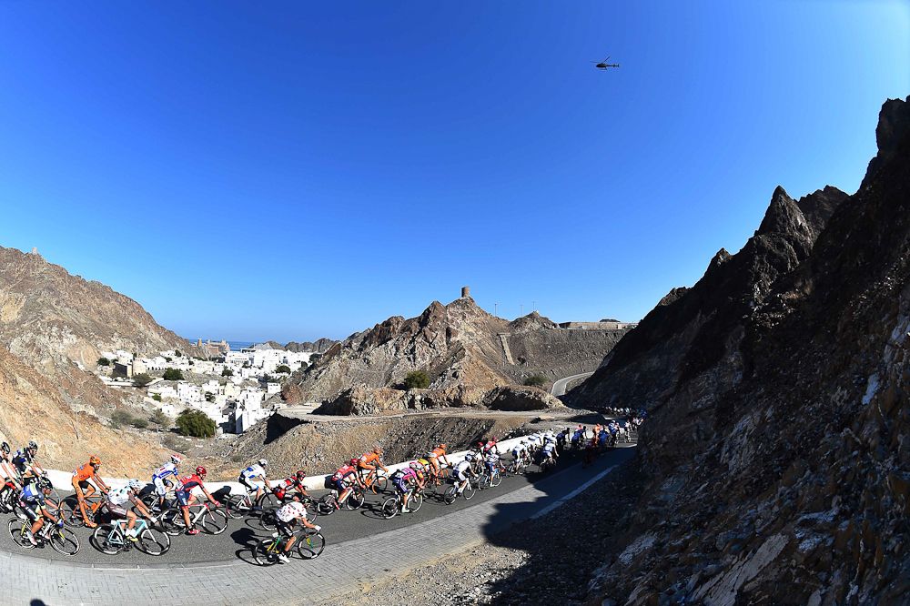 The peloton in action during Oman's final stage.