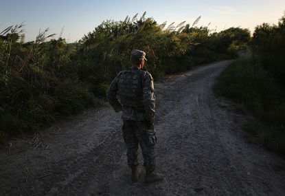 A U.S. soldier near the Rio Grande in Texas.