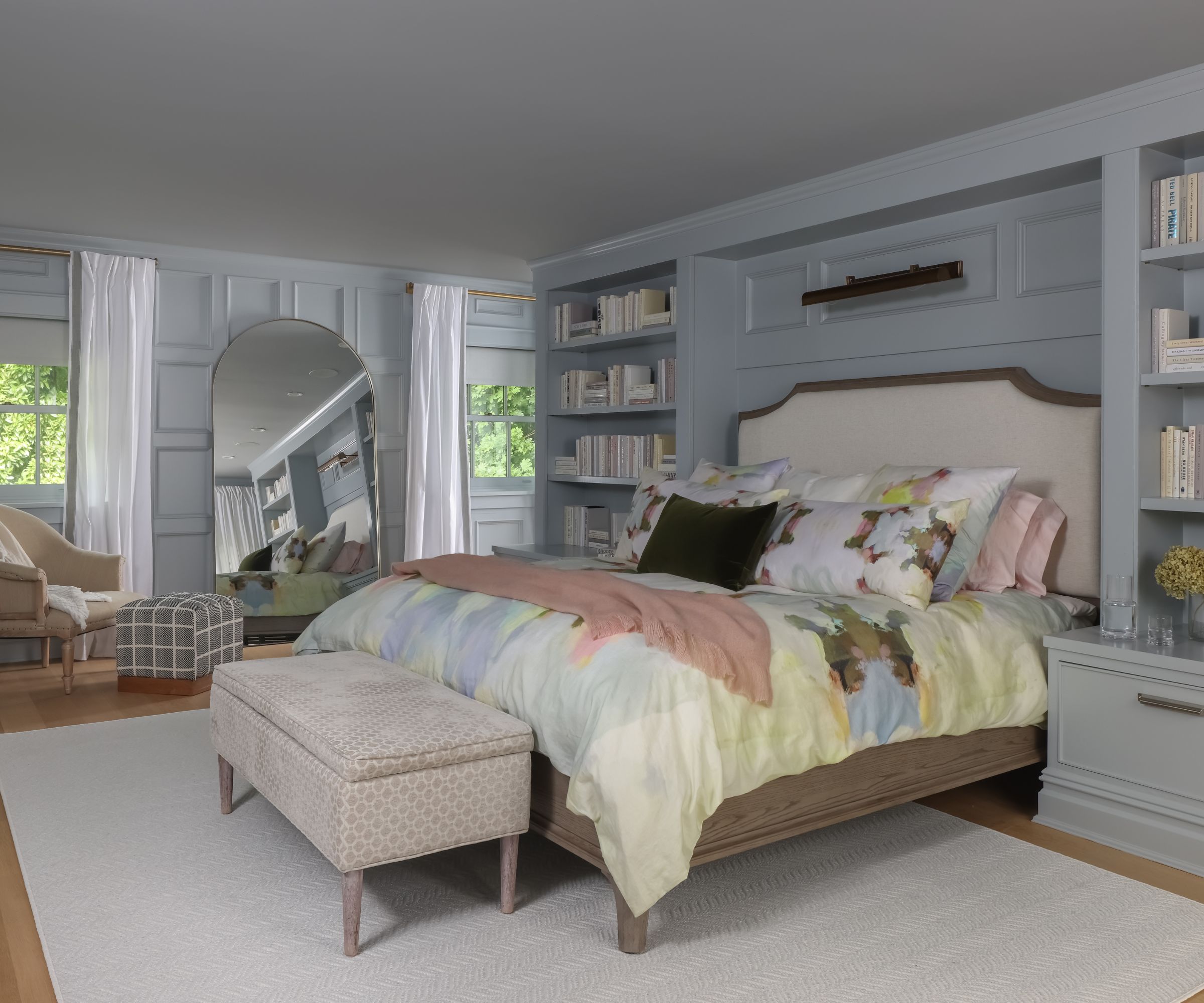 bedroom with books