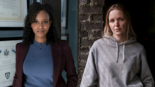 Aimé Donna Kelly as Captain Curry and Jordana Spiro as Agent Sykes in Law & Order: SVU Season 25