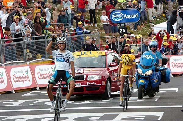 Michael Rasmussen (Rabobank) does not need to be disappointed; stage win narrowly missed but overall lead extended.