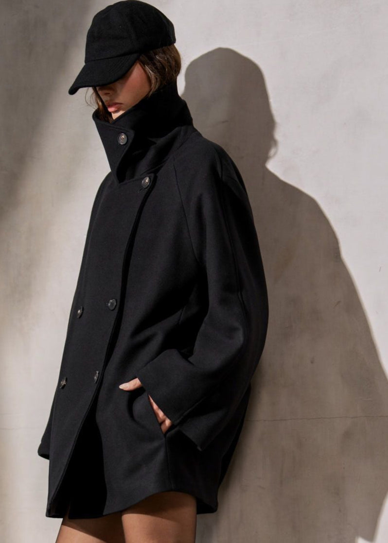 Italian Wool Peacoat &amp;ndash; Noir