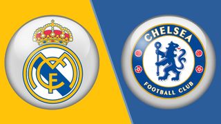 Real Madrid and Chelsea badges to represent the Real Madrid vs Chelsea live stream
