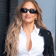 NEW YORK, NY - OCTOBER 07: Jennifer Lopez is seen on October 07, 2025 in New York City. 