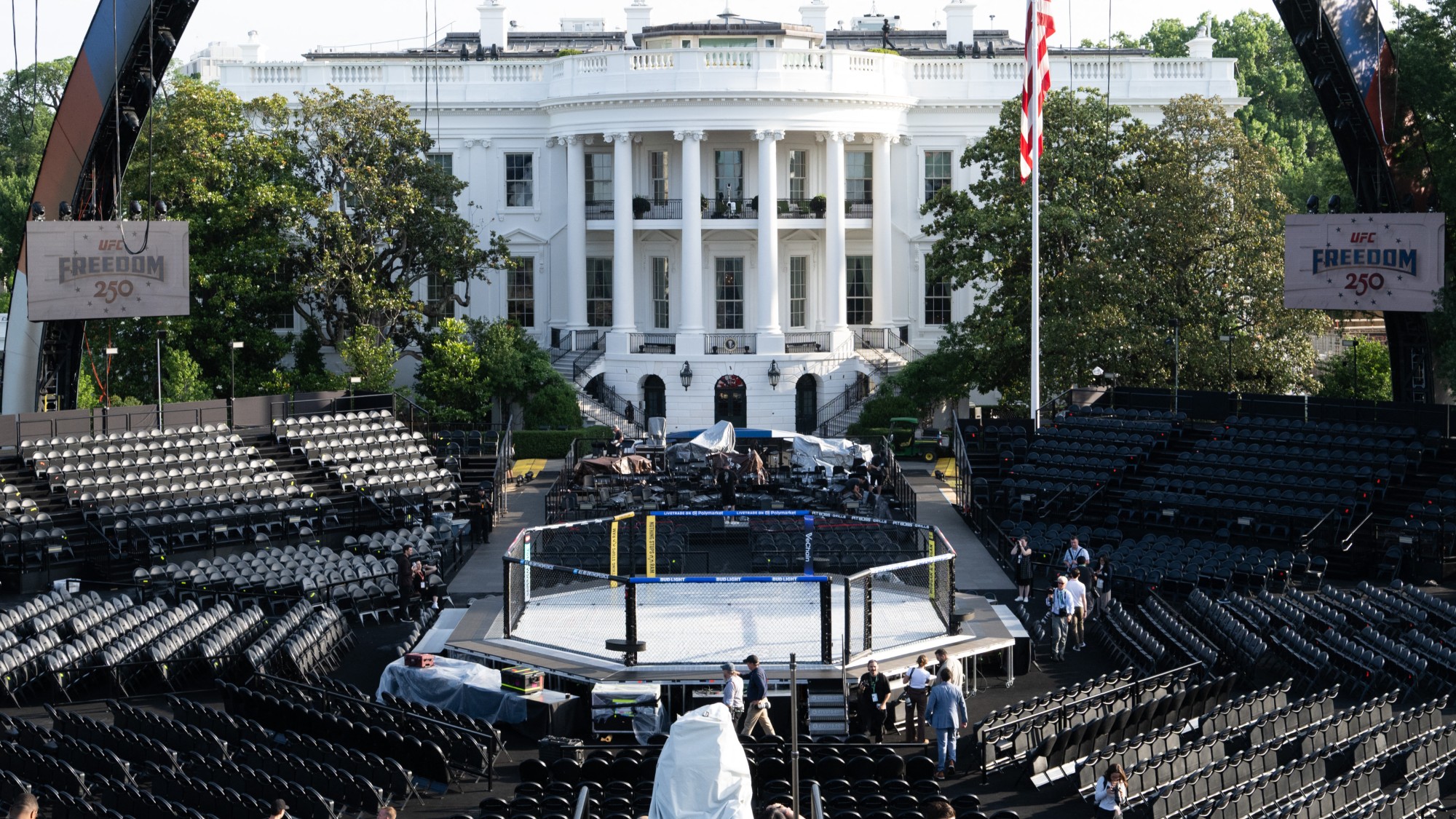 Octagon on the South Lawn of the White House before UFC event