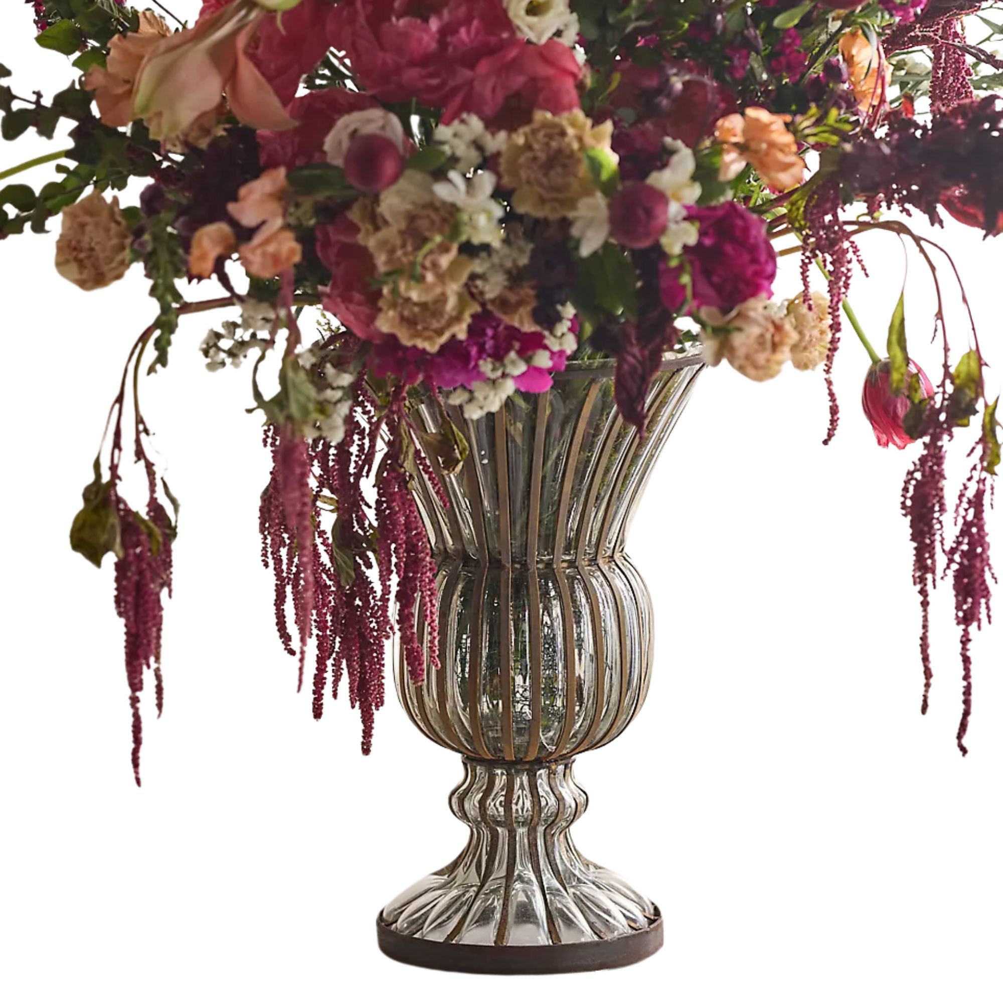 Glass vase filled with flowers