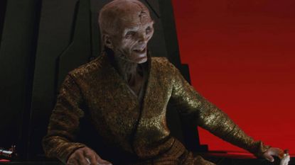 Andy Serkis as Snoke in Star Wars: The Last Jedi