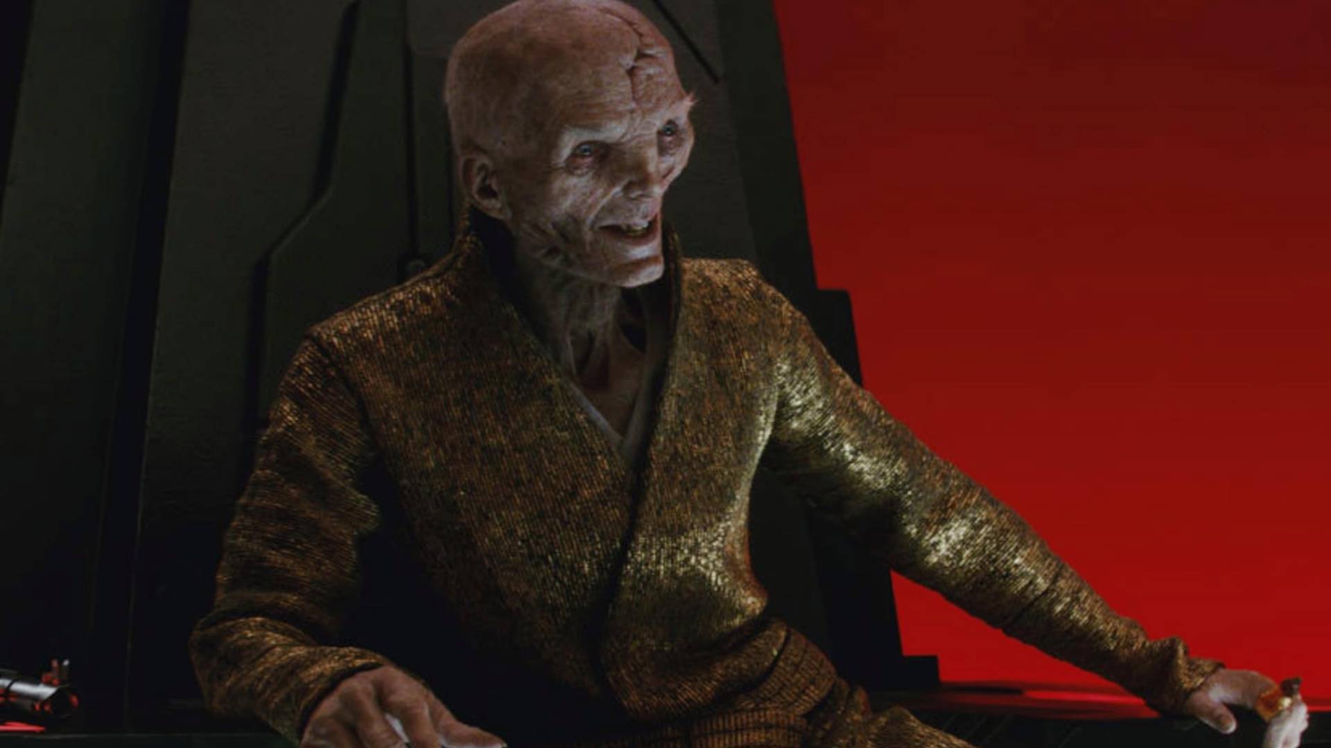 Andy Serkis as Snoke in Star Wars: The Last Jedi