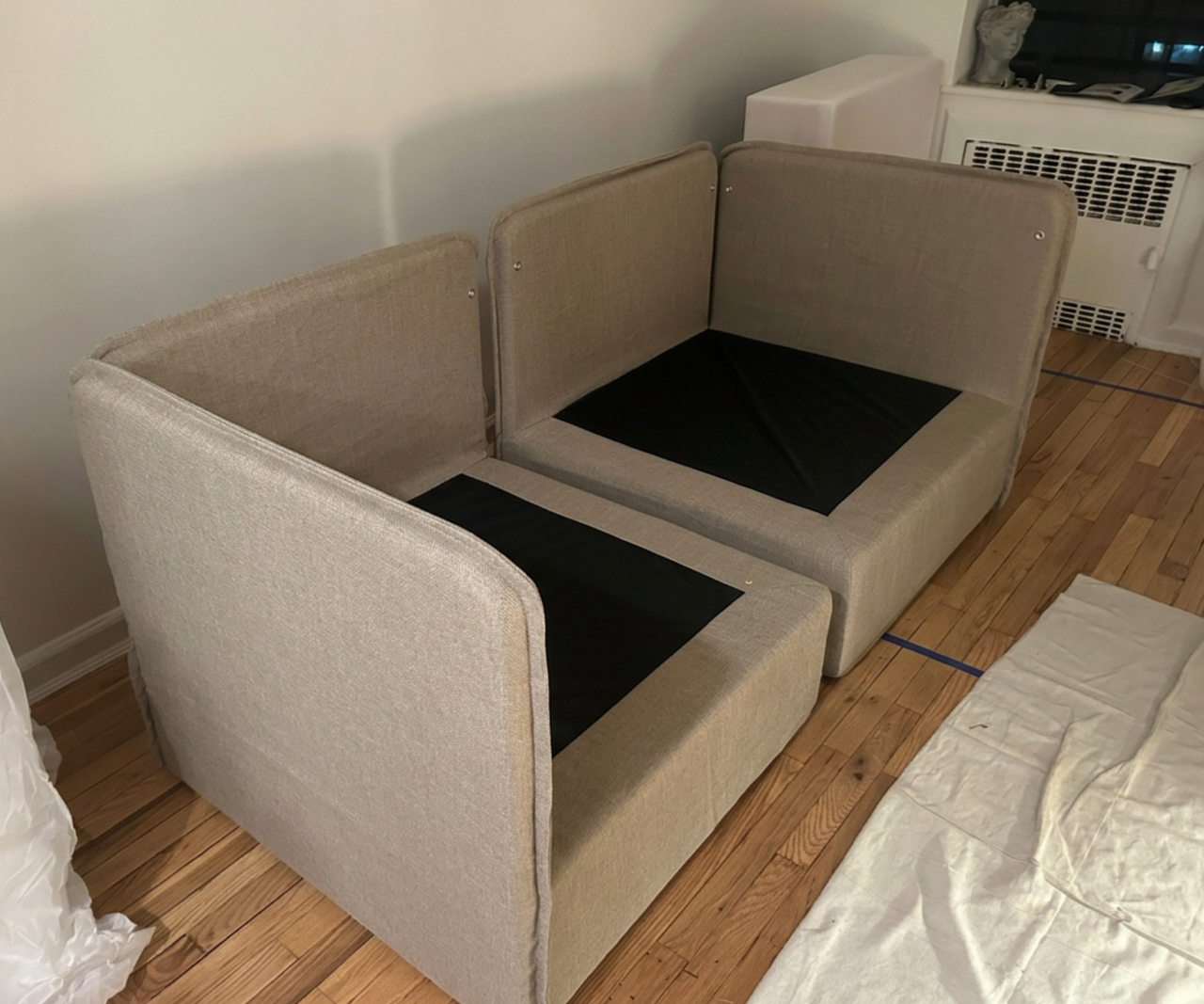 couch parts in assembly