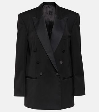 Peagan Satin-Trimmed Wool Tuxedo Jacket