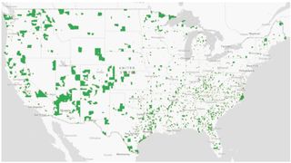 A U.S. map shows where the opportunity zones are located across the country.