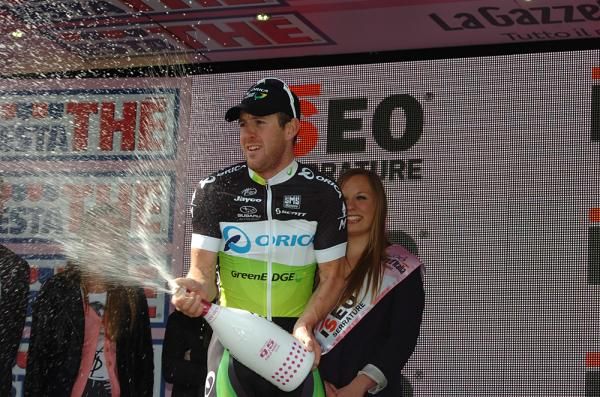 Matthew Goss (Orica-GreenEdge) celebrates his stage win in Horsens