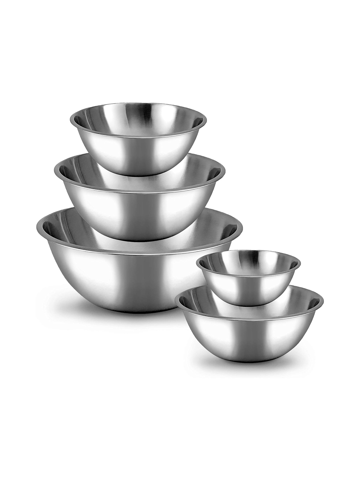 Whysko Meal Prep Stainless Steel Mixing Bowl (5-Piece Set) Home, Refrigerator, and Kitchen Food Storage Organizers | Ecofriendly, Heavy Duty, No Lids