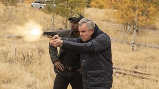 Wolé Parks and Danny Huston in Yellowstone