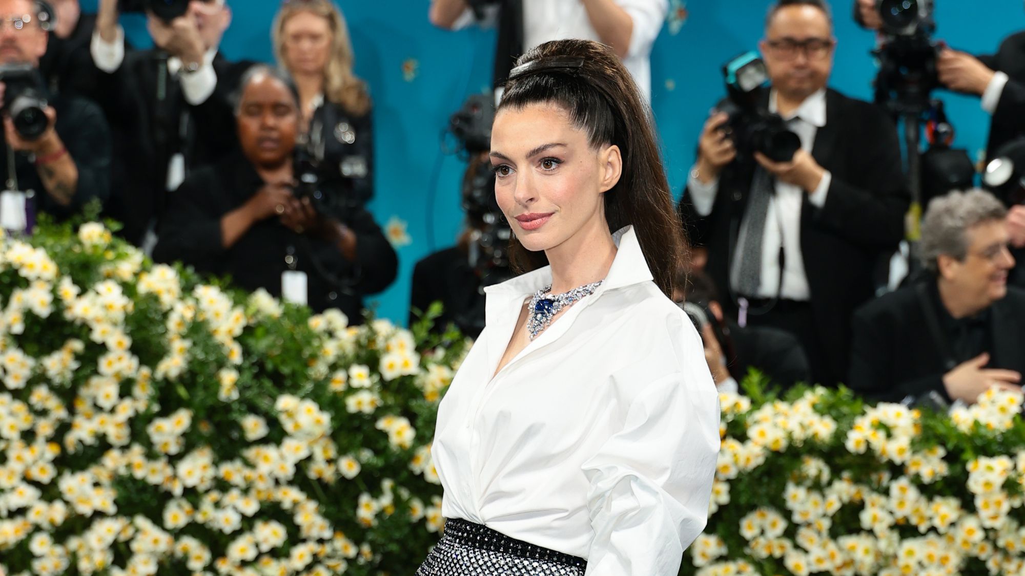 Anne Hathaway attends the 2025 Met Gala