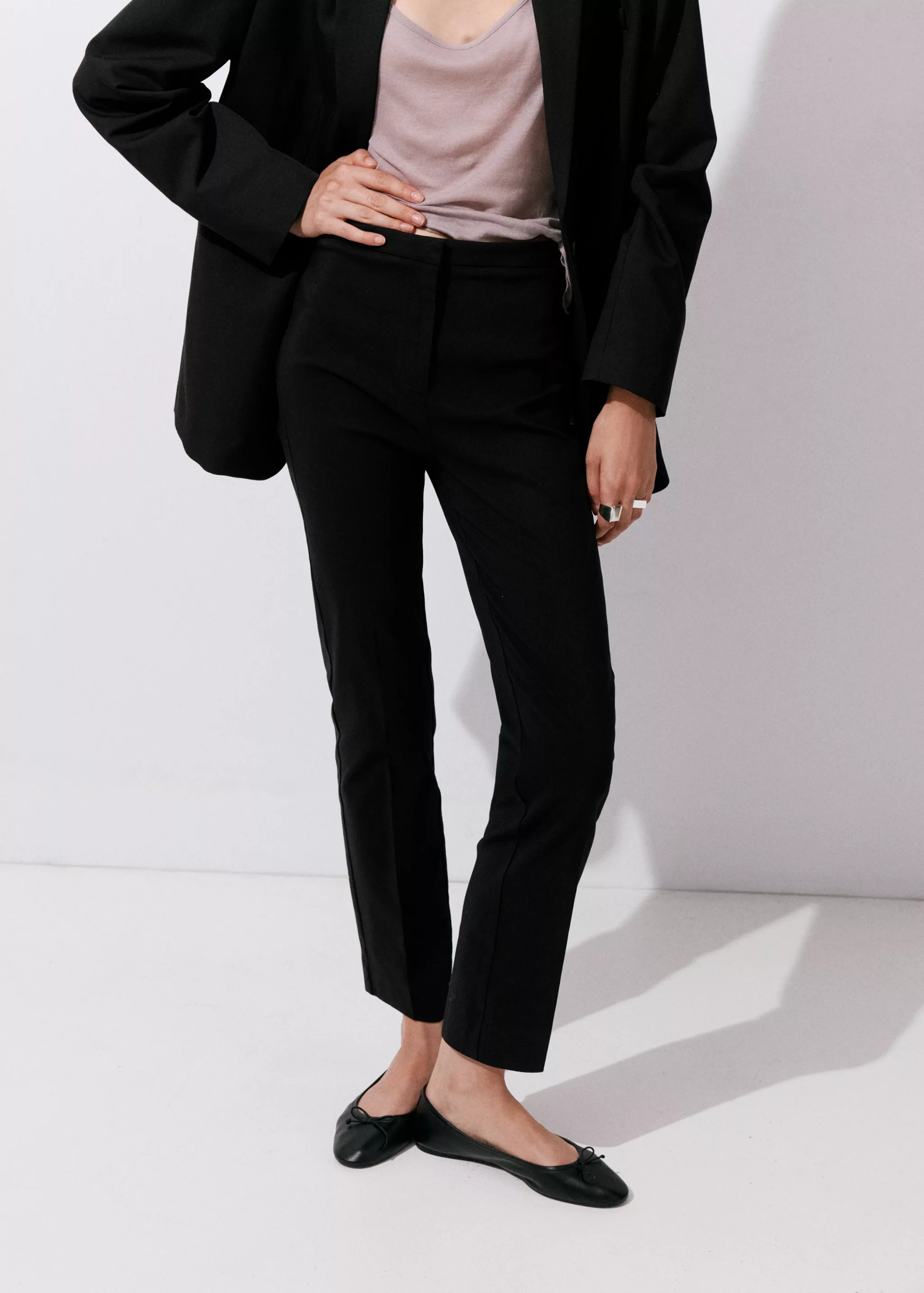 Straight-Cut Crop Trousers - Women | Mango United Kingdom