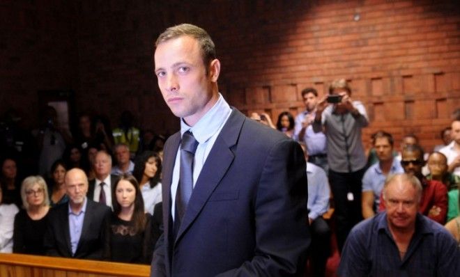 Olympic athlete, Oscar Pistorius, at his bail hearing, Feb. 22.