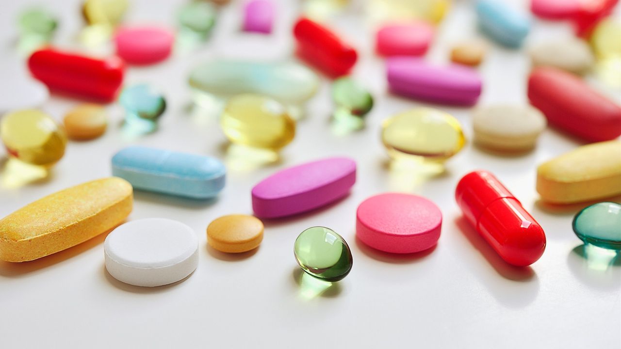 Colorful pills and capsules