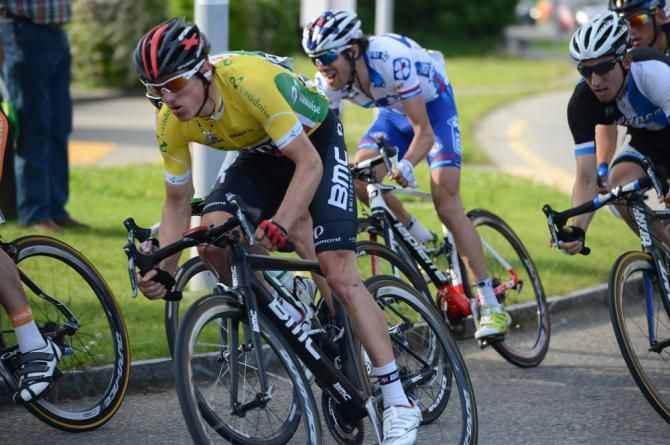 Tour de Suisse leader Mathias Frank (BMC) in action during stage 5
