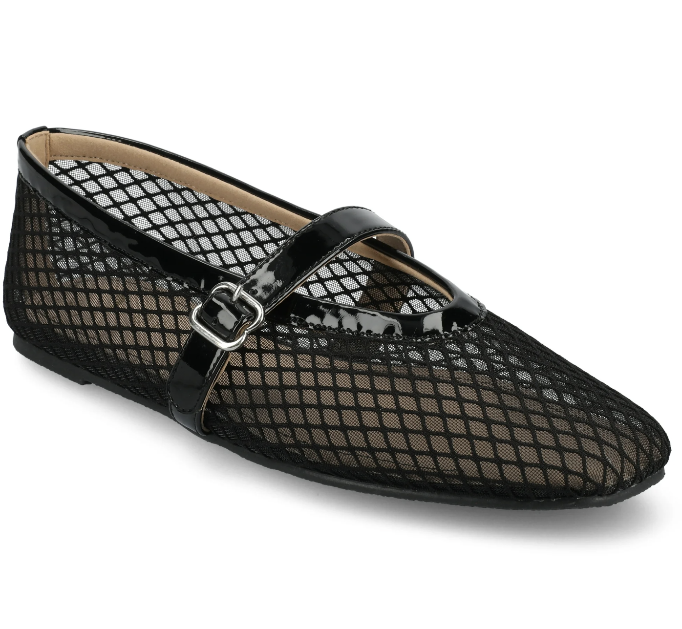 Journee, Journee Womens Casha Mesh Slip on Square Toe Dress Flats