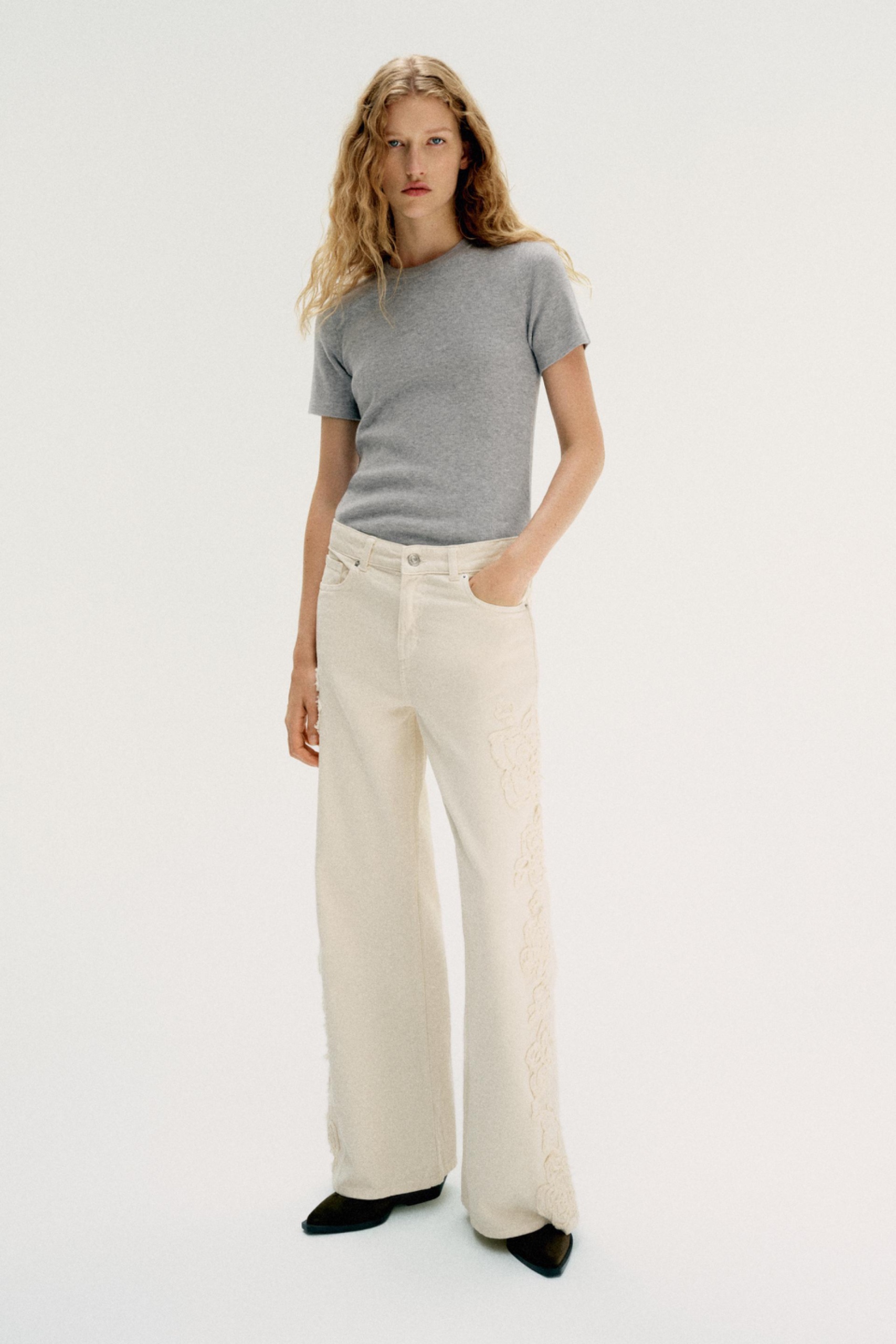 Soft-Touch Knit Top - Gray - S