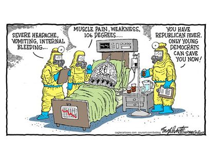 Political cartoon Senate Ebola midterm election