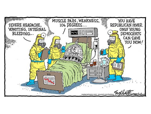 Political cartoon Senate Ebola midterm election