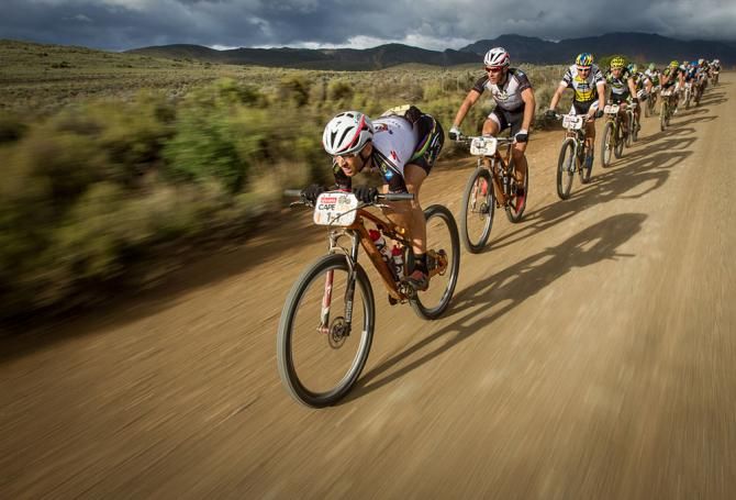 Christoph Sauser at the front