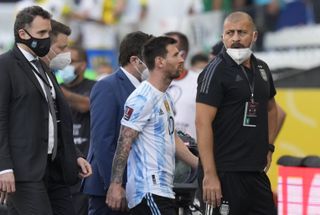 Argentina’s Lionel Messi walks off the pitch