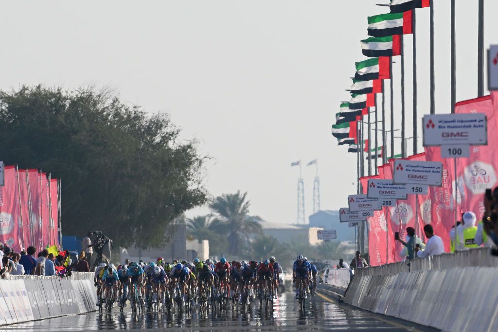 Sprint finish at the end of stage five of the UAE Tour 2024