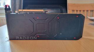 AMD Radeon RX 7900 XT review image showing the top of the graphics card