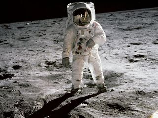 The spacesuits worn by Apollo astronauts such as Buzz Aldrin were designed to optimize life support, not mobility. Newly designed suits may allow future moonwalkers to move faster on the lunar surface.
