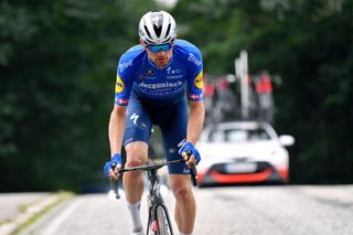 ARDOOIE BELGIUM SEPTEMBER 02 Kasper Asgreen of Denmark and Team Deceuninck QuickStep competes during the 17th Benelux Tour 2021 Stage 4 a 1661km stage from Aalter to Ardooie BeneluxTour on September 02 2021 in Ardooie Belgium Photo by Luc ClaessenGetty Images