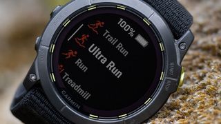 Garmin Enduro 2 displaying different exercises on the watch screen