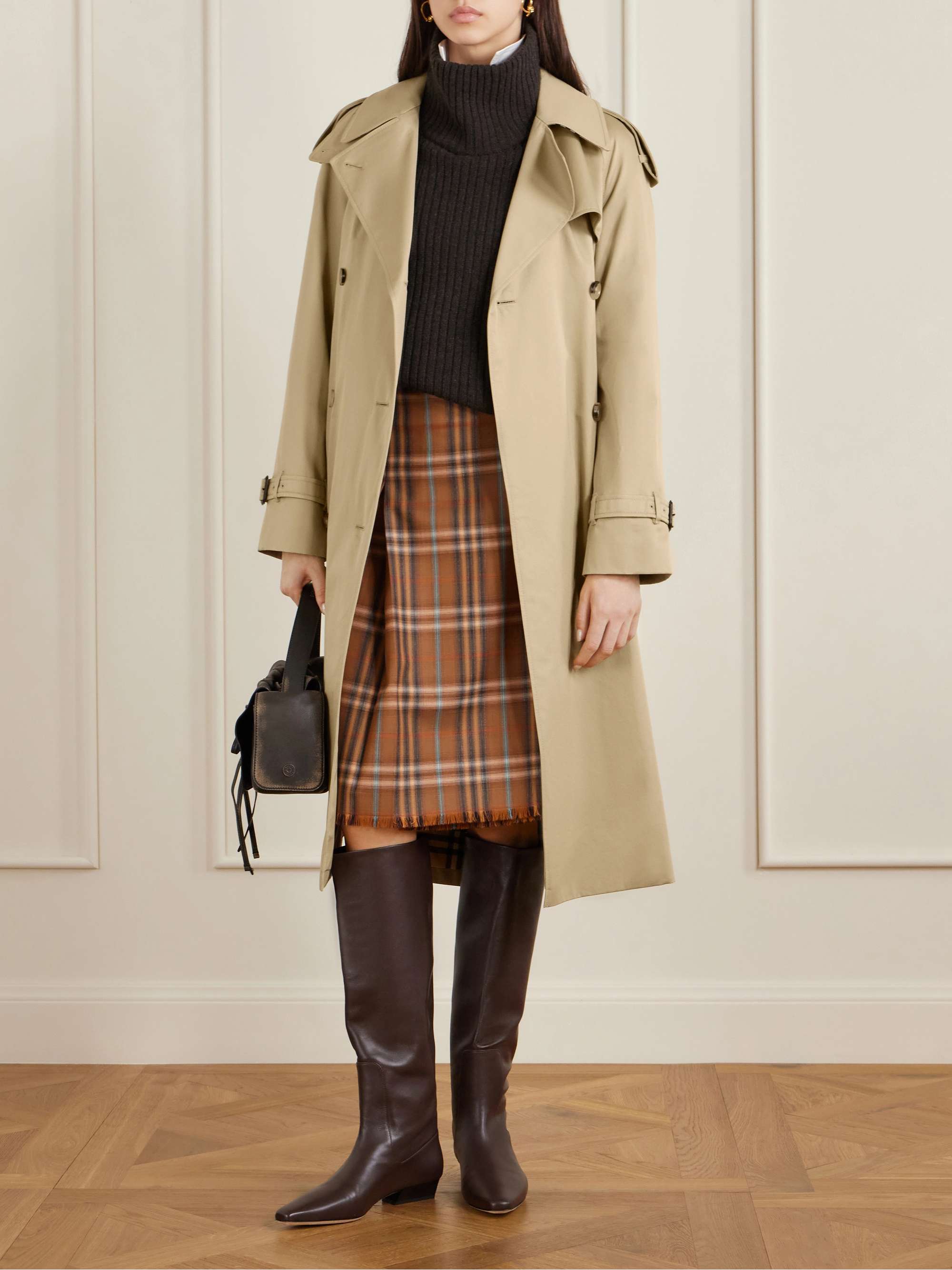 Castleford Double-Breasted Belted Cotton-Gabardine Trench Coat