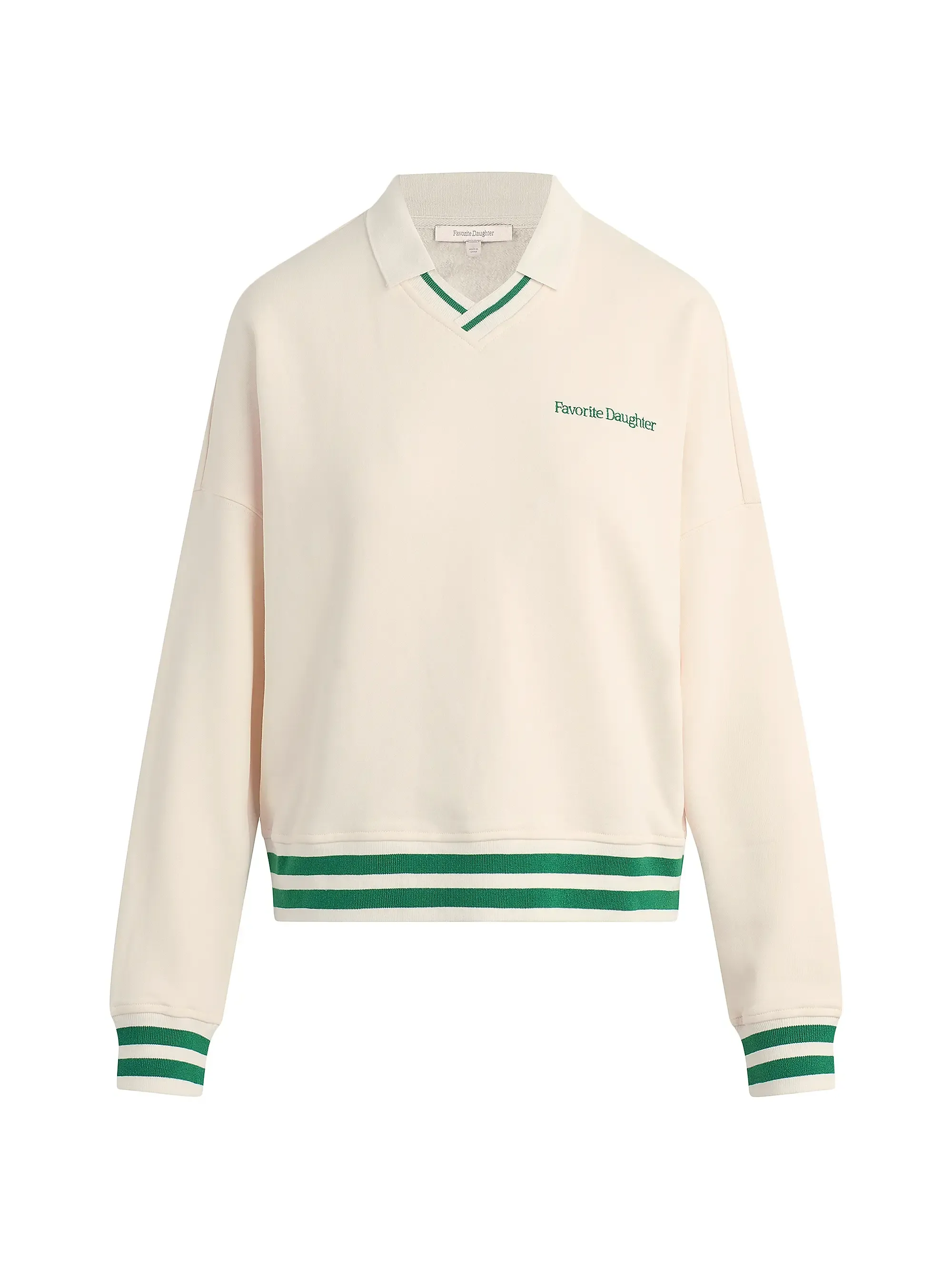 Favorite Daughter, Ivy League Logo-Embroidered Cotton Rugby Sweater