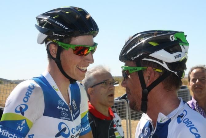 Jens Keukeleire shares his joy with Allan Davis