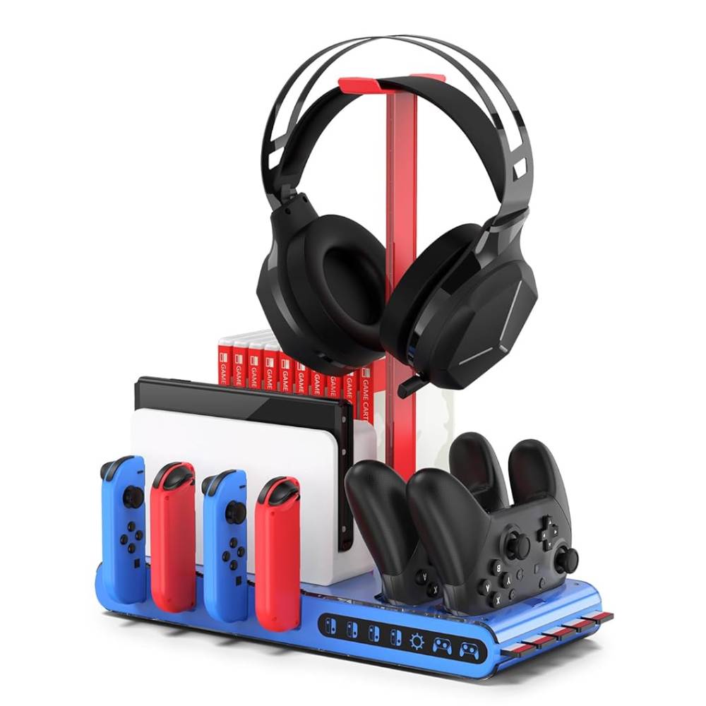 Official product image of the iMP Tech Switch DLX &amp;amp; LED Charge and Store Stand, with a plain background.