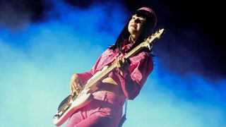 Laura Lee Ochoa of Khruangbin performs at the Outdoor Theatre during the 2024 Coachella Valley Music and Arts Festival at Empire Polo Club on April 21, 2024 in Indio, California