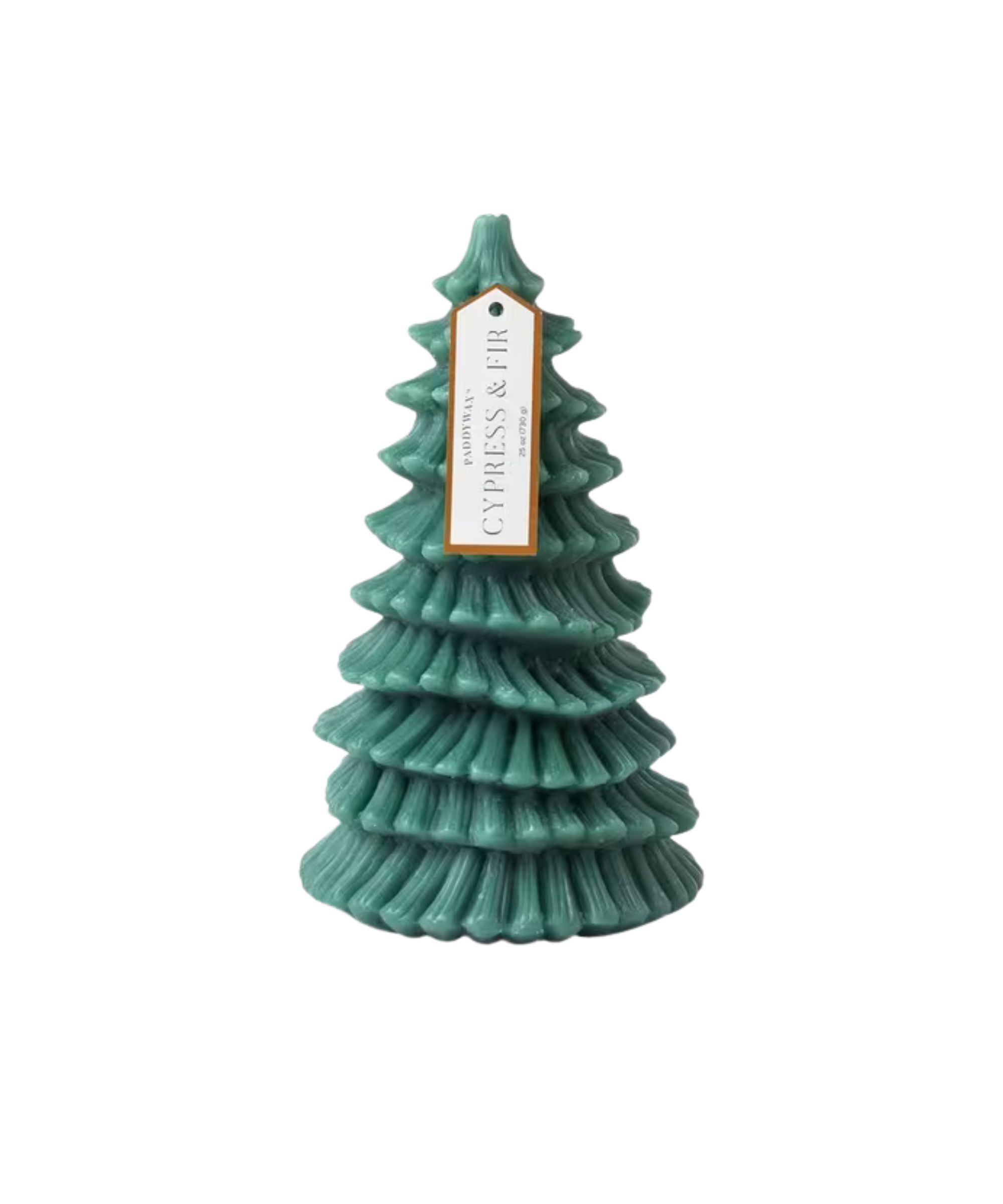 Christmas tree shaped green candle