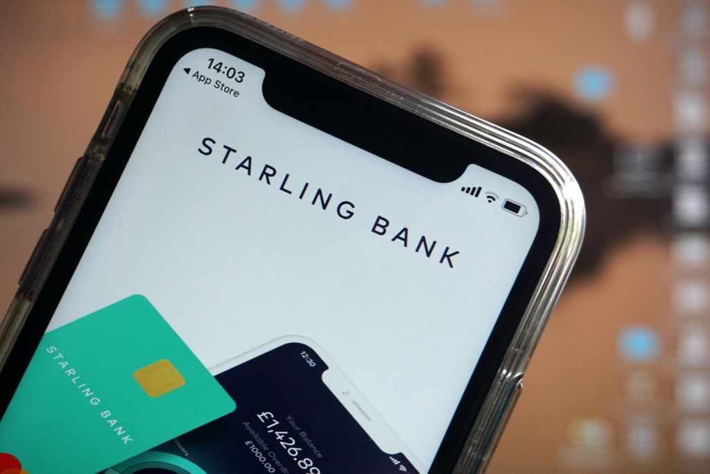 Starling Bank banking app on a smart phone