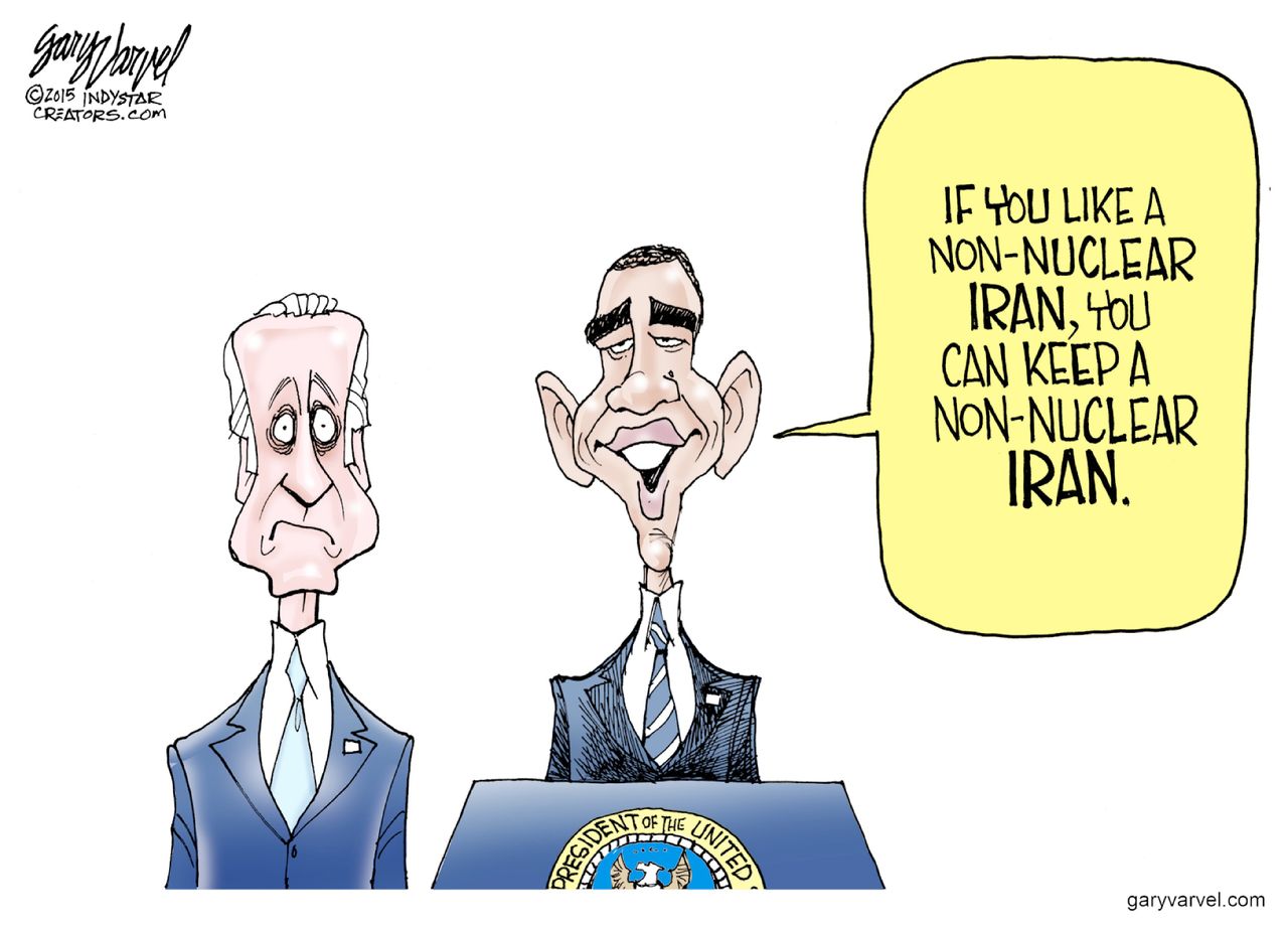 Obama cartoon World Iran Nuclear Deal