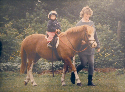 Sophie Jenman with her first pony, Folly