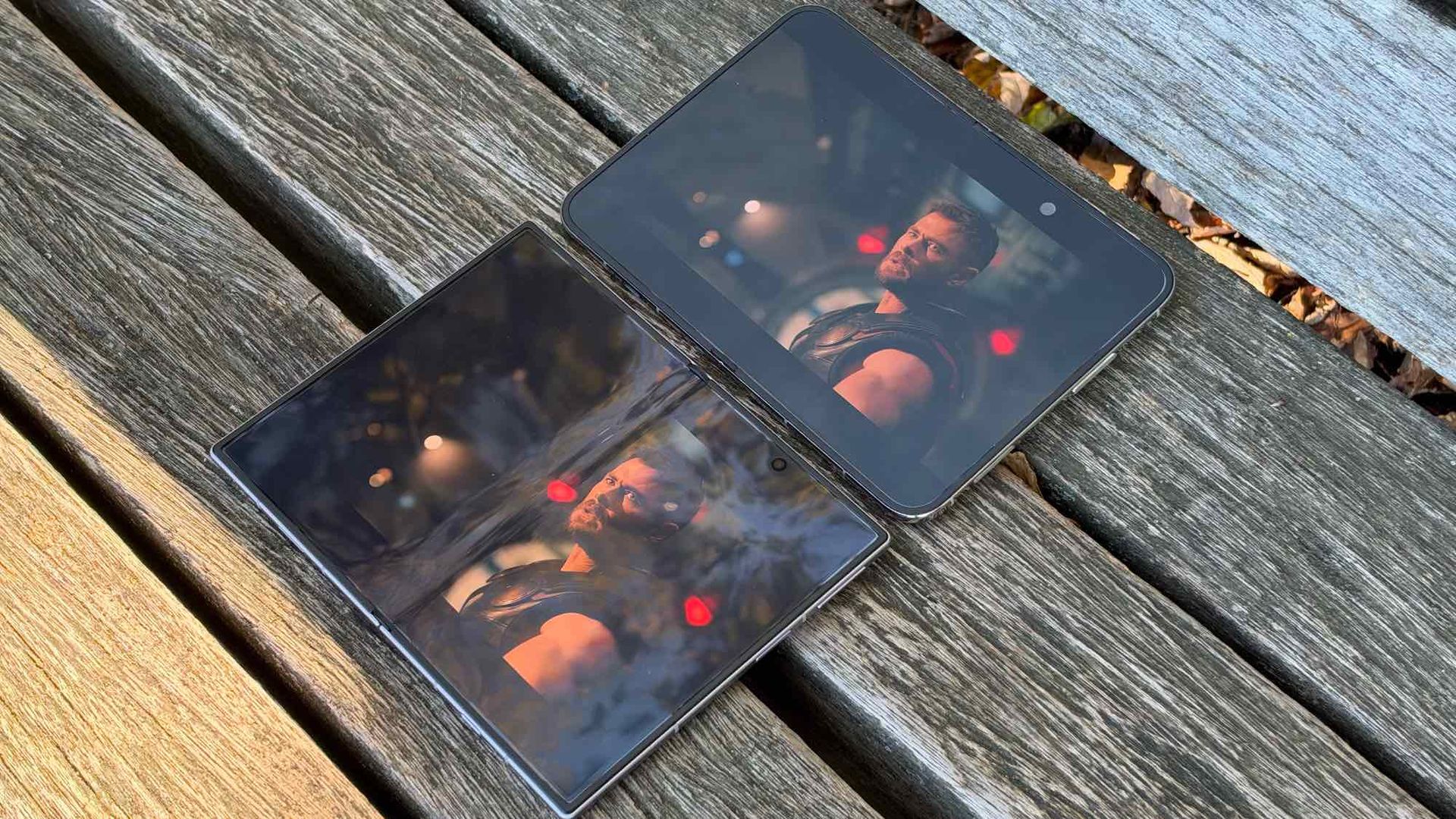 iPhone Duo vs Galaxy Z Fold 8 displays outside