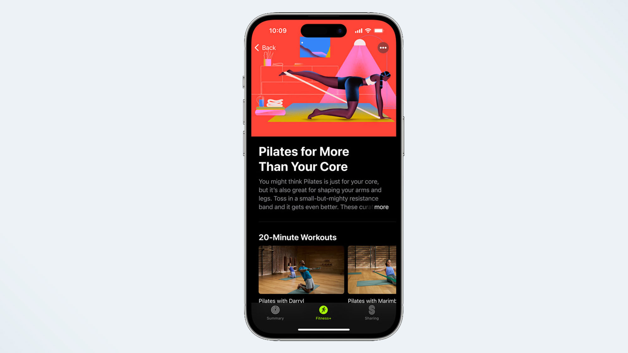 Picture of the Pilates group on Apple Fitness Plus