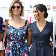 Sentebale Ambassador Nacho Figuares, wife Delfina Figueras, Meghan Duchess of Sussex and Prince Harry, Duke of Sussex arrive for the Sentebale Polo 2018 held at the Royal County of Berkshire Polo Club on July 26, 2018 in Windsor, England