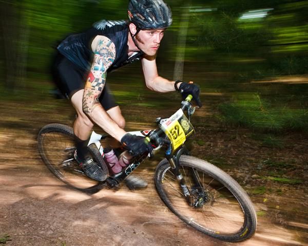 Doug Jenne (High Gear Cyclery/ Ghostship Clothing) stays focused on 2nd overall in the single speed category.