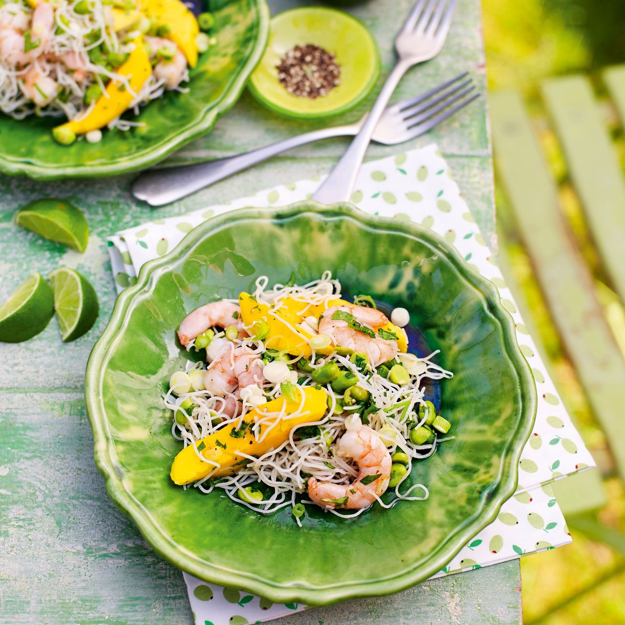 Chilled Noodles with Prawns, Mango and Yuzu 